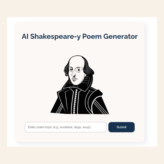 Preview of AI Shakespearey Poem Generator