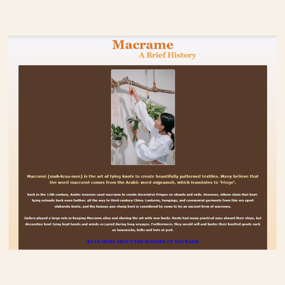 Macrame landing page preview